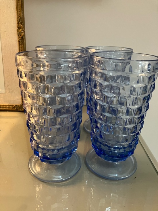 Vintage Other - Vintage Blue Glass Barware